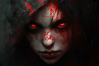 make dark art horror character illustration