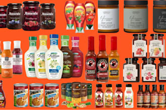 design cosmetic food packaging, jar labels, spice labels,sauce and product label