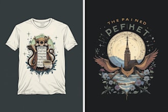 make linocut or cartoon illustration for t shirts