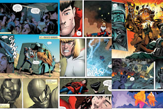 draw editable illustrations for graphic novel comic book comic art in your style