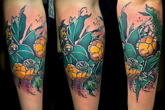 create a watercolor tattoo design