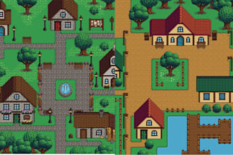do pixel art background, pixel environment tileset, top down rpg game tilemap