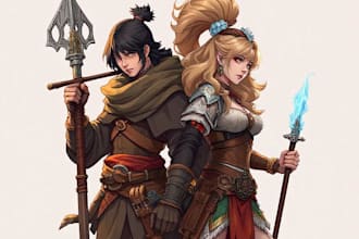 create a d and d character art illustration for you