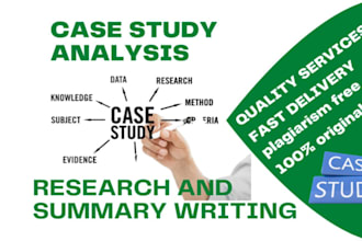 do case study analysis, research, data analysis, and business proposal