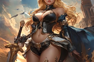 do dnd character art design illustration, fantasy, game art