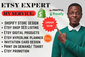 setup etsy shopify print on demand, etsy digital products seo hyperlink planner