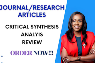 critically synthesize, summarize, analyze and review journal articles n research