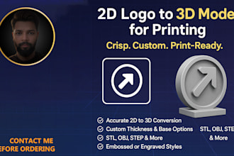 convert you loge in 3d logo for 3d printed