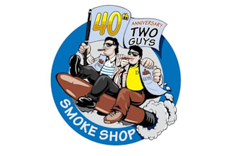 design two guys anniversary special logo