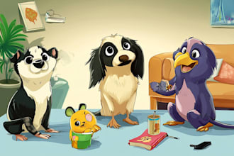 create animals cartoon character illustration design