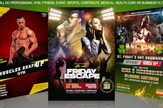 do custom sport flyer, business flyer design, event flyer, and church flyer