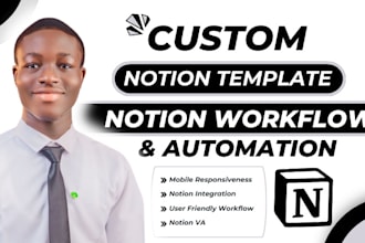 build custom notion templates, notion workspace, notion automation expert