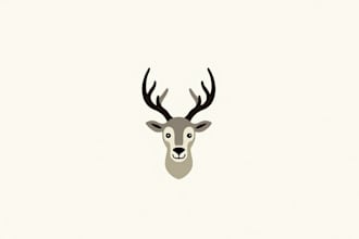 design eye catchy deer head minimalist logo with express delivery