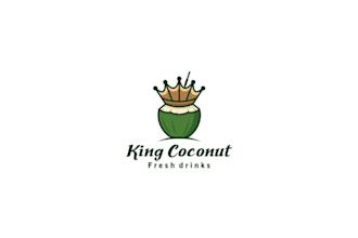 design a unique and professional coconut logo for your brand