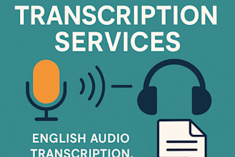 transcribe english audio to text PDF
