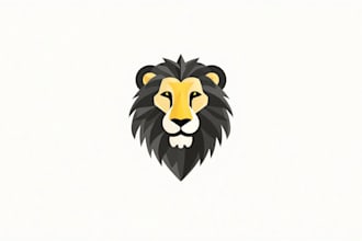 create awesome royal king lion head minimalist logo design in one day