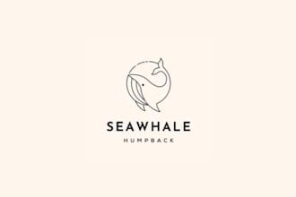 design a bold and unique whale or orca logo for your brand