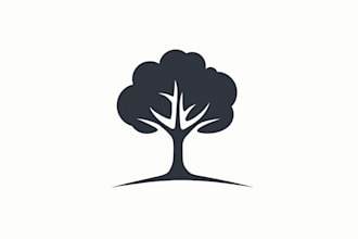 design different tree silhouette minimalist logo with unlimited revision