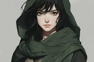 make an anime character illustration for commercial use
