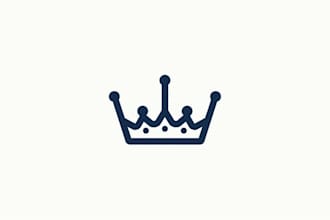 make an amazing crown line minimalist logo design with new concept