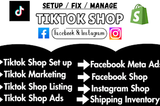setup tik tok shop, USA tik tok shop, instagram shop to boost shopify sales