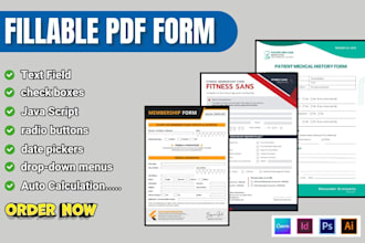 create fillable form, interactive pdf, form design price list, fillable form