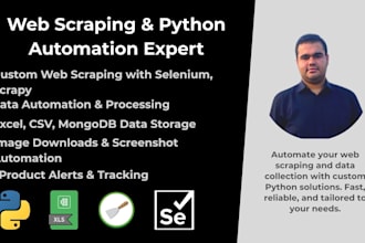 do automated python web scraping and product alerts and image downloads