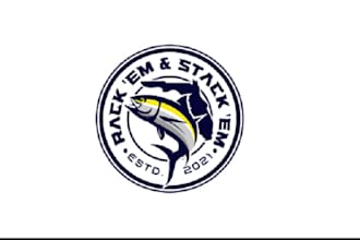 design outdoor fishing, hunting, mountain, or climbing logo