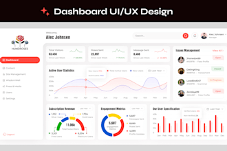 design dashboard, web app, admin panel, or CRM UI UX