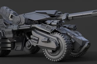 create 3d hard surface model, amour model, rocket model, tank model for 3d print