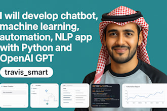 develop chatbot, machine learning, automation nlp app with python and openai gpt