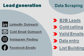 provide you warm leads, b2b leads, email and linkedin outreach, cold calls