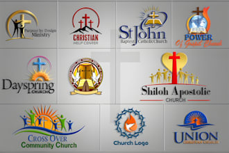 do modern church religious ministry and business logo with unlimited revisions