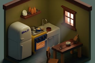create low poly or semi realis 3d models or environment for game or 3d animation