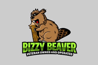 design animals beaver stump grinding logo