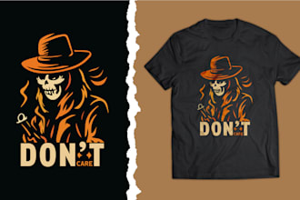 design bold streetwear t shirt with skull, grunge, retro or edgy art