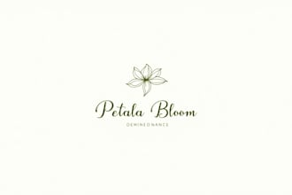 make a high quality flower line art minimalist logo with any file