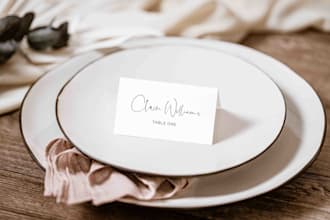 design wedding, bridal, baby shower, birthday, baptism, party place card