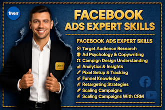 set up, manage, and optimize your facebook ads as a meta ads expert and manager