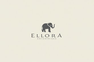 design high quality elephant line minimalist logo with unlimited revisions