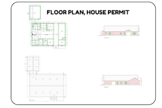 design floor plan, house permit drawings, blueprints in autocad for permit
