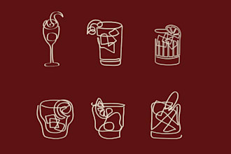 do elegant and minimalist line art logo for your business