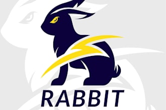 design a awesome rabbit logo in illustrator design