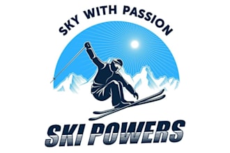 design a modern ski logo with original concept