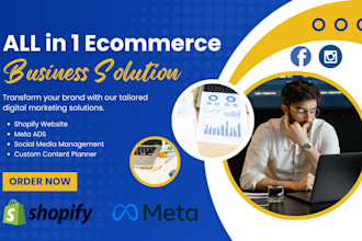 create and customize a professional shopify store with meta ads content calendar
