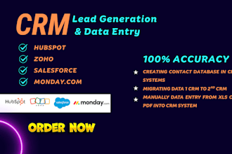 do CRM data entry, hubspot CRM, zoho, salesforce