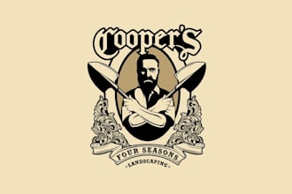 design excellent bearded landscaping and snow removal logo