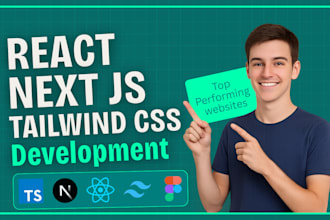do custom website development as react js next js typescript developer