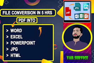 convert PDF to word,excel,powerpoint,google docs  in 5 hours