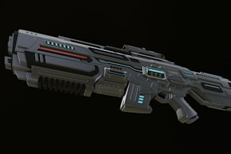 model 3d sci fi gun,pump shot gun, drum gun, sidearm pistol, vedio game,fortnite